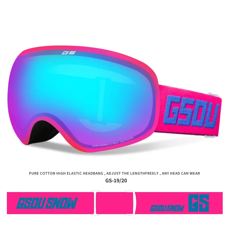 Gsou Snow Adult Ski Goggles Over Glasses Ski Snowboard Goggles 100% Uv Protection