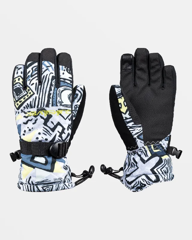 Boys 8-16 Mission Snow Gloves - Heritage Scribble Black