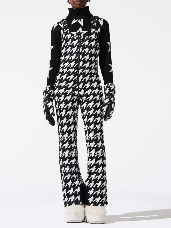 Houndstooth Bib Stretch Ski Pant