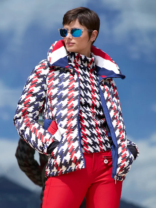 Houndstooth Duvet Down Ski Jacket