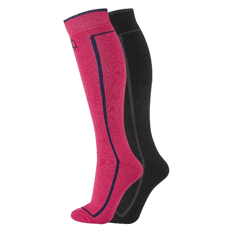 Manbi-PPP Performance Ski Sock Twin Pack Black/Raspberry