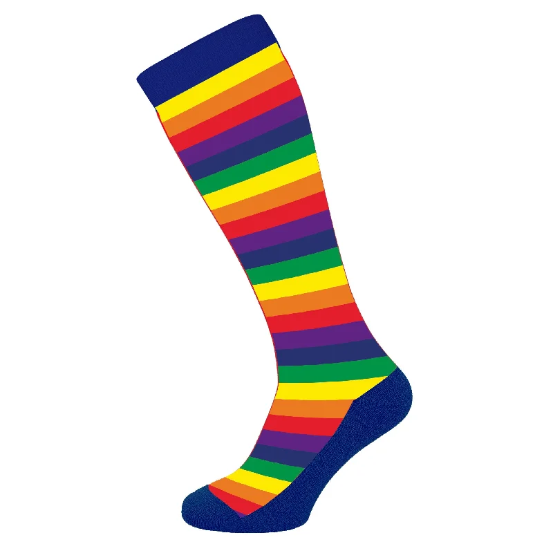 Manbi-PPP Performance Patterned Ski Sock Rainbow Blue