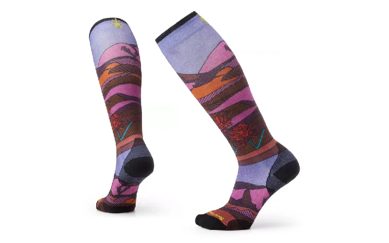 Smartwool Women's Ski Zero Cushion Floral Field Print Over The Calf Socks